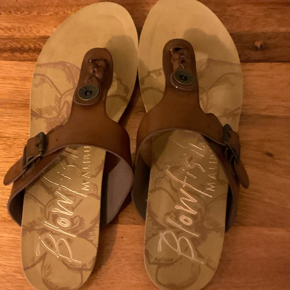 Blowfish Leather Sandals with Buckle 7.5 - Picture 2 of 3